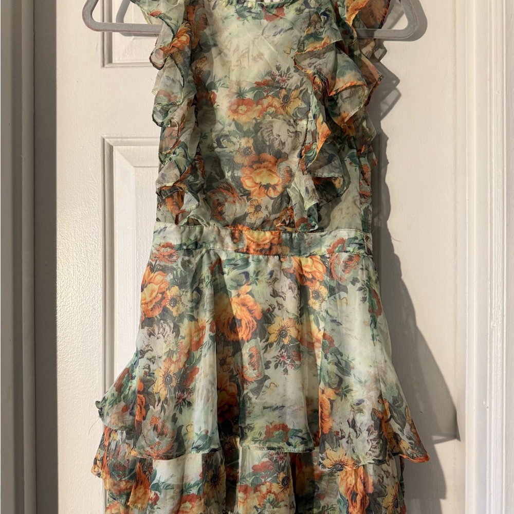 PrettyLittleThing Floral Dress with Ruffles